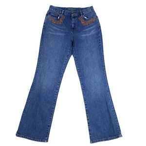 Lauren‎ Jeans Co Ralph Lauren Bootcut Jeans Embroidered Y2K Western Boho Chic 6